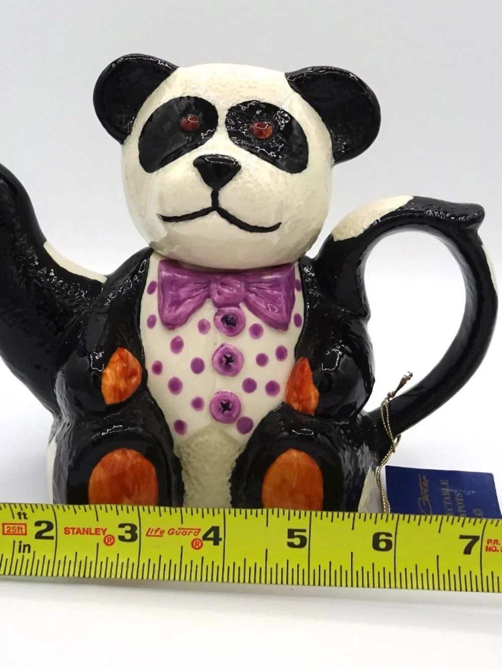 Tony Carter Panda Bear Collectible Teapot Ltd Ed 37/2000 Made In England w/Tag